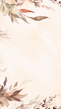 Watercolor Autumn leaf iPhone wallpaper, seasonal aesthetic