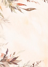 Watercolor Autumn leaf background, seasonal aesthetic