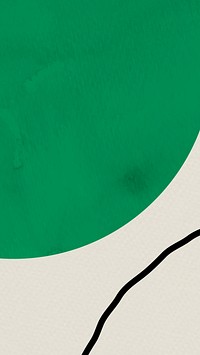 Green circle iPhone wallpaper, minimal line border