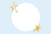 Blue circle frame background, gold stars