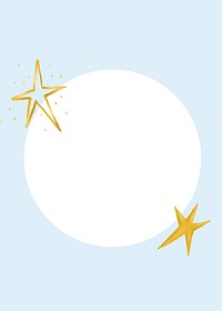 Blue circle frame background, gold stars