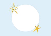 Blue circle frame background, gold stars