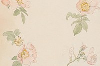 Vintage flower background, beige paper design