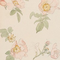 Vintage flower background, beige paper design