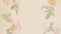 Vintage flower desktop wallpaper, beige paper design