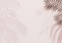 Pink leaf shadow background, botanical border