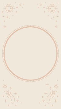 Beige celestial frame iPhone wallpaper