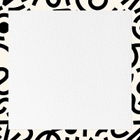 Abstract doodle frame background, white design