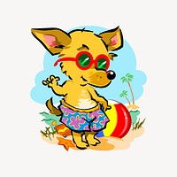 Summer puppy clip  art. Free public domain CC0 image. 