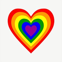 LGBTQ rainbow heart clipart psd. Free public domain CC0 image.