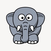 Elephant cartoon illustration. Free public domain CC0 image.