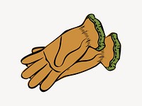 Hand gloves illustration. Free public domain CC0 image.