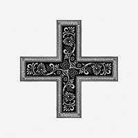 Ornamental cross clip art. Free public domain CC0 image.