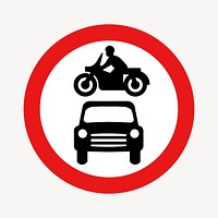 Private vehicles prohibited sign clip art. Free public domain CC0 image.