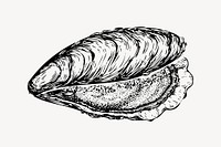 Oyster clip art vector. Free public domain CC0 image.