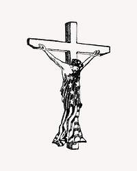 Crucifixion religious  clip art vector. Free public domain CC0 image.