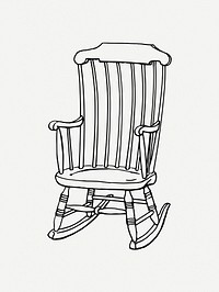 Rocking chair clip art psd. Free public domain CC0 image.