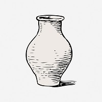 Vase collage element vector. Free public domain CC0 image.