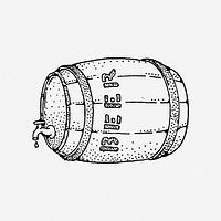 Beer barrel illustration. Free public domain CC0 image.