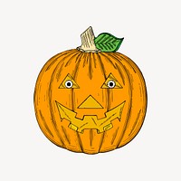 Halloween pumpkin collage element vector. Free public domain CC0 image.