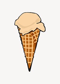 Ice cream cone illustration. Free public domain CC0 image.