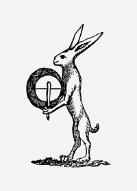 Hare and tabor clipart psd. Free public domain CC0 image.