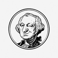 George Washington portrait illustration. Free public domain CC0 image.
