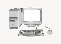 Desktop computer illustration vector. Free public domain CC0 image.