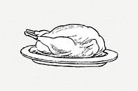 Roasted chicken clipart psd. Free public domain CC0 image.