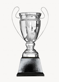 Silver trophy, isolated object on white