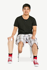 Disabled man isolated graphic psd