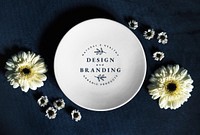 Floral design and branding plate mockup