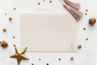 Blank festive Christmas paper mockup