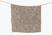 Floral towel mockup psd hanging on a laundry rope