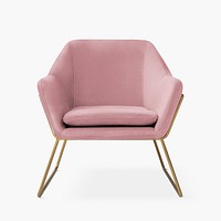 Pink velvet chair psd mockup modern chic design