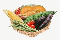 Vegetable basket healthy food psd