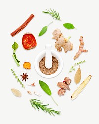 Kitchen cooking ingredients preparation psd