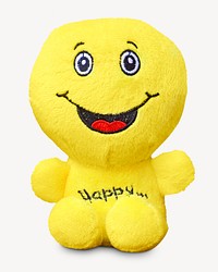 Happy yellow doll, isolated image