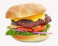 Cheese beef burger isolated object