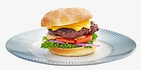 Beef cheese burger isolated object