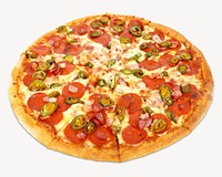 Peperoni gourmet pizza isolated object