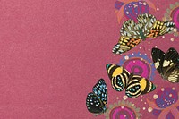 E.A. Séguy's butterfly background, vintage border, remixed by rawpixel.