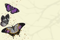 Vintage butterflies border background, insect illustrations by E.A. Séguy, remixed by rawpixel.