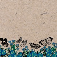 Vintage butterflies border background, insect illustrations by E.A. Séguy, remixed by rawpixel.