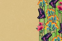 Art nouveau butterfly background, vintage insect illustration, remixed from the artwork of E.A. Séguy.