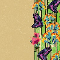 Art nouveau butterfly background, vintage insect illustration, remixed from the artwork of E.A. Séguy.