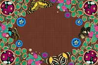 E.A. S&eacute;guy's botanical background, flowers and butterflies frame, remixed by rawpixel.