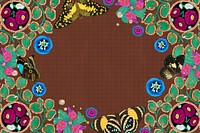 E.A. Séguy's botanical background, flowers and butterflies frame, remixed by rawpixel.