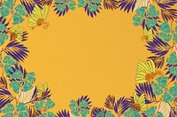 Vintage botanical frame background, yellow art deco, remixed from the artwork of E.A. Séguy.