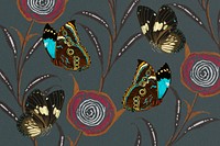 Vintage butterfly patterned background, E.A. Séguy's famous artwork, remixed by rawpixel.